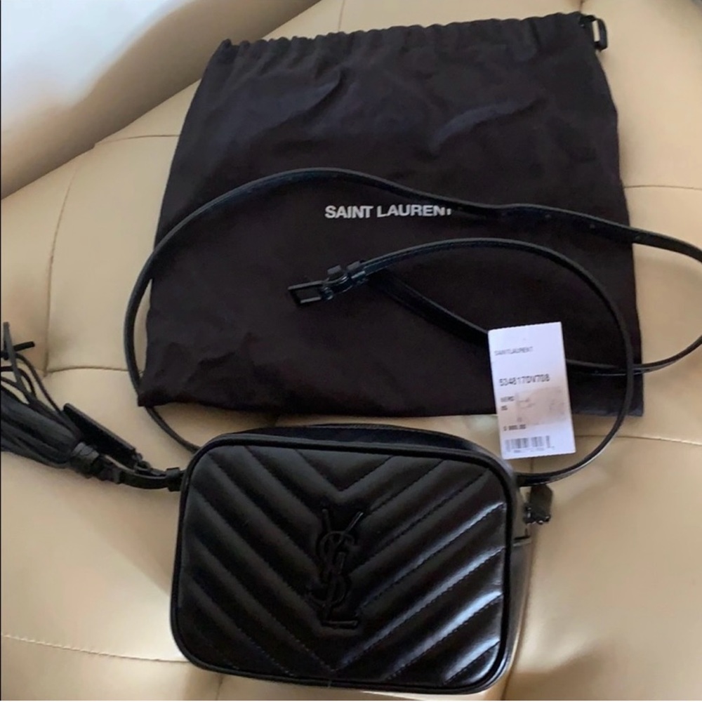 Saint Laurent YSL Lou black on black belt bag